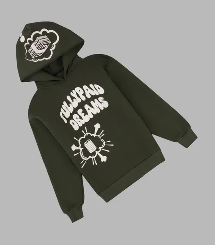 DREAMS HOODIE KHAKI WHITE