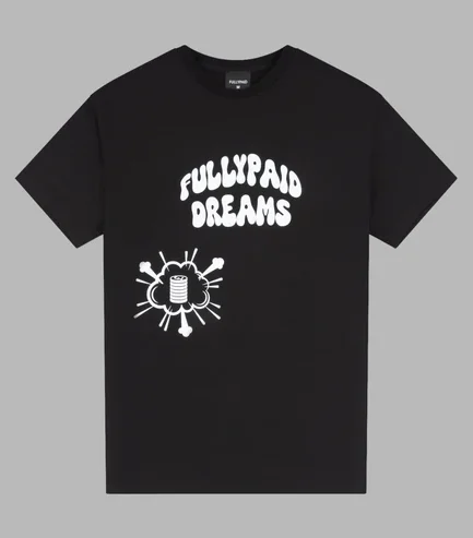 DREAMS OVERSIZED T SHIRT BLACK WHITE