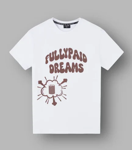 DREAMS OVERSIZED T SHIRT WHITE BROWN