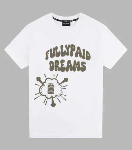 DREAMS OVERSIZED T SHIRT WHITE KHAKI
