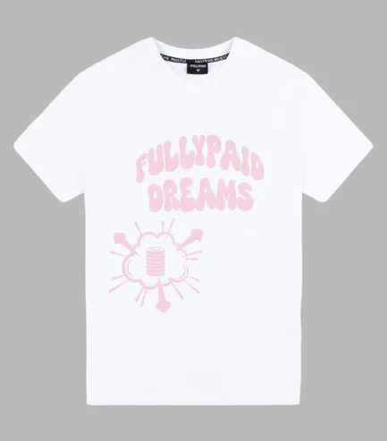DREAMS OVERSIZED T SHIRT WHITE PINK