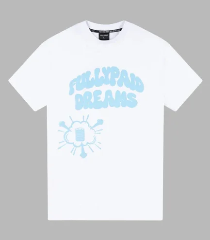 DREAMS OVERSIZED T SHIRT WHITE SKY BLUE