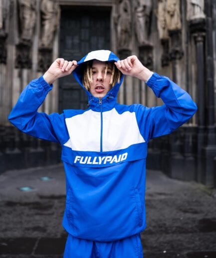 FULLYPAID HALF ZIP JACKET BLUE